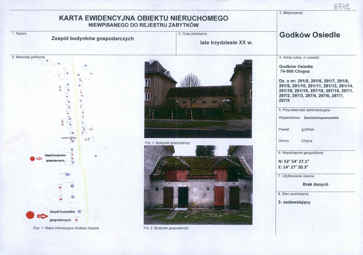 KEZN - Karta obiektu niewpisanego do rejestru, skan nr 1