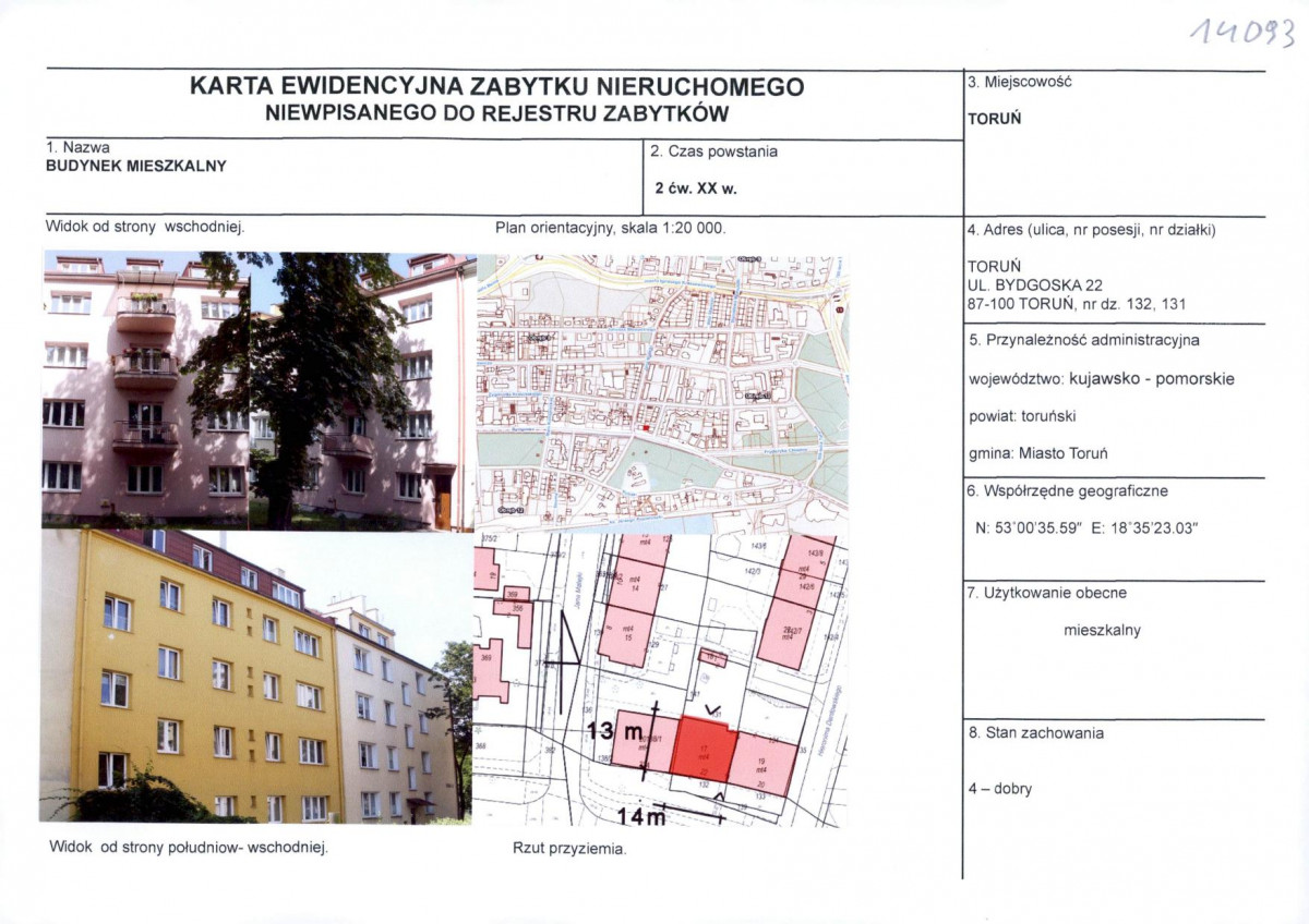 KEZN - Karta obiektu niewpisanego do rejestru, skan nr 1