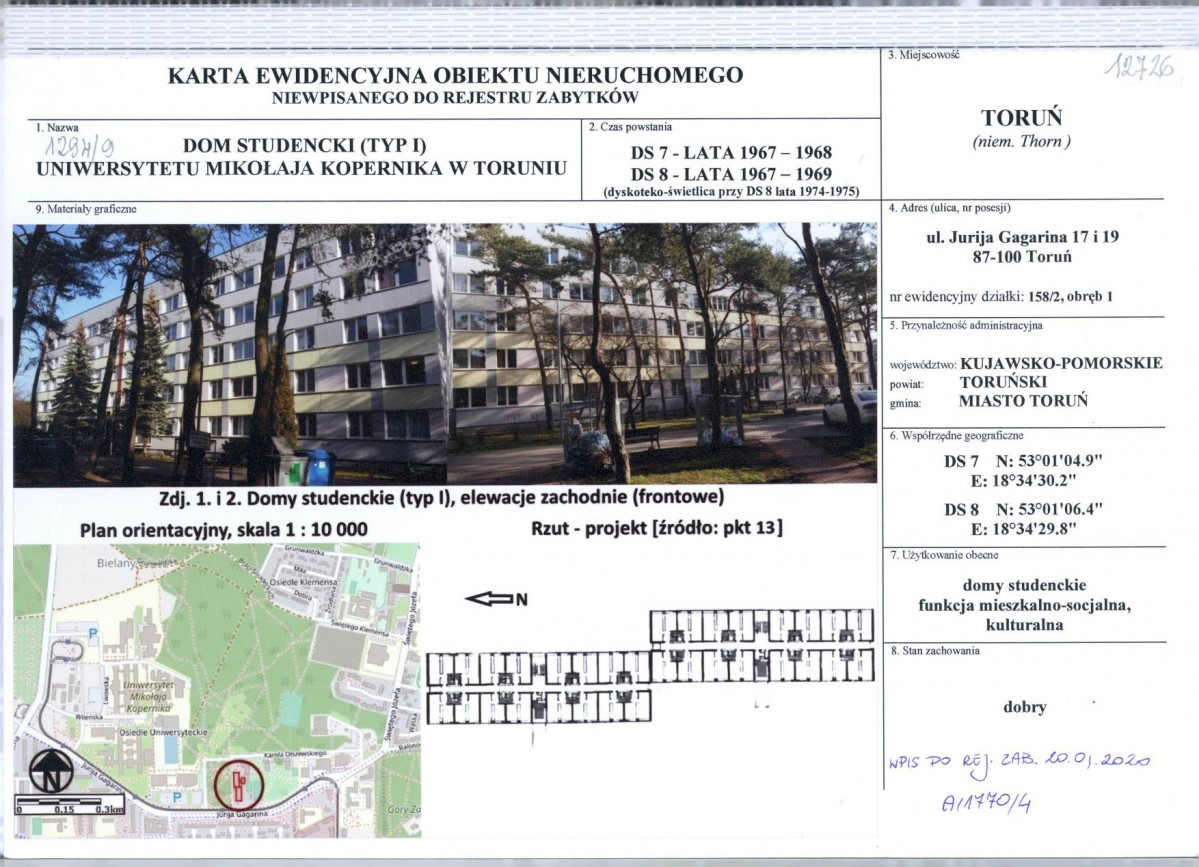 KEZN - Karta obiektu niewpisanego do rejestru, skan nr 1