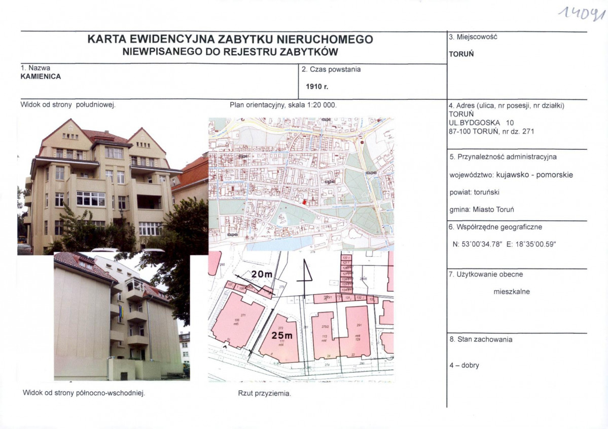 KEZN - Karta obiektu niewpisanego do rejestru, skan nr 1