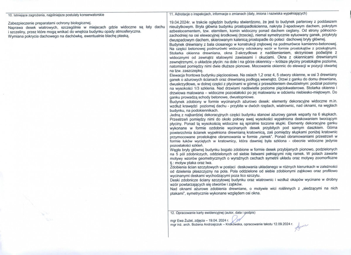 KEZN - Karta obiektu niewpisanego do rejestru, skan nr 2