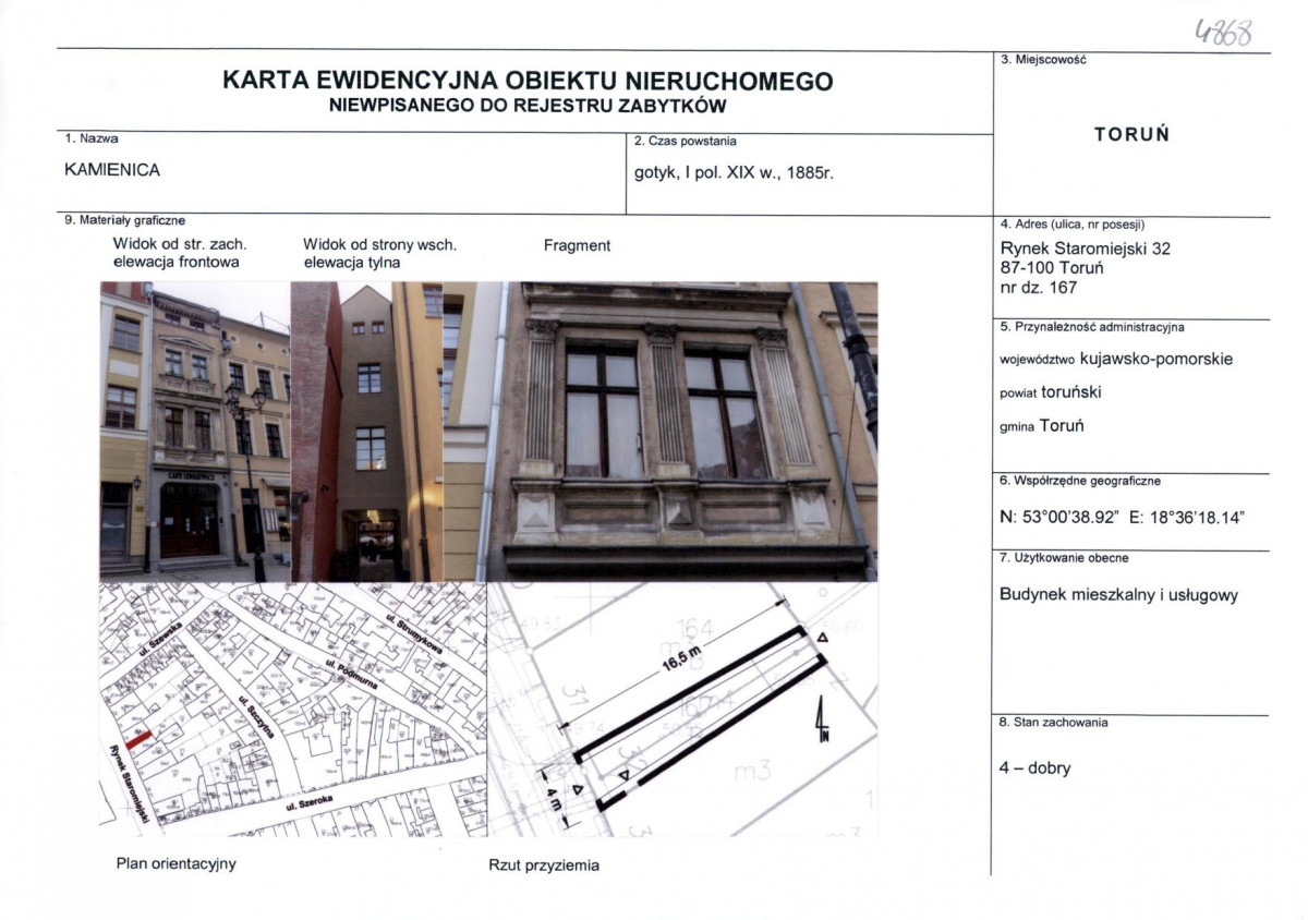 KEZN - Karta obiektu niewpisanego do rejestru, skan nr 1