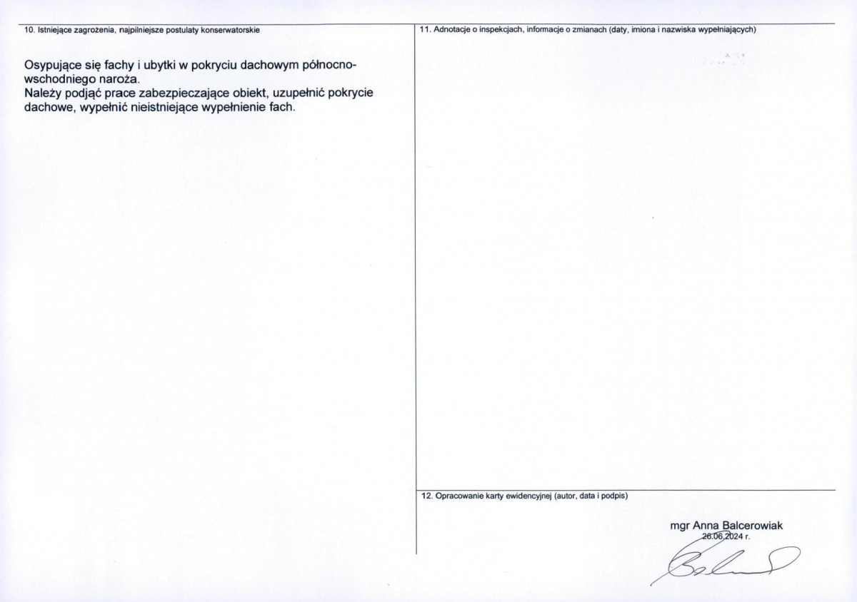KEZN - Karta obiektu niewpisanego do rejestru, skan nr 2