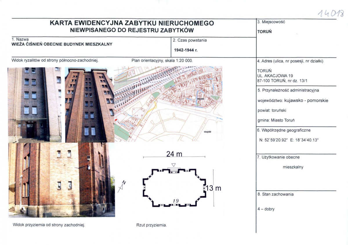 KEZN - Karta obiektu niewpisanego do rejestru, skan nr 1
