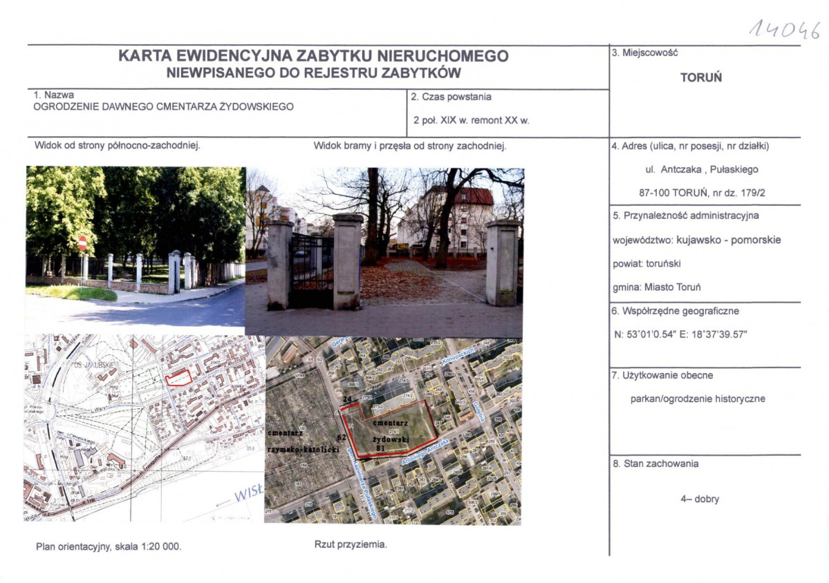 KEZN - Karta obiektu niewpisanego do rejestru, skan nr 1