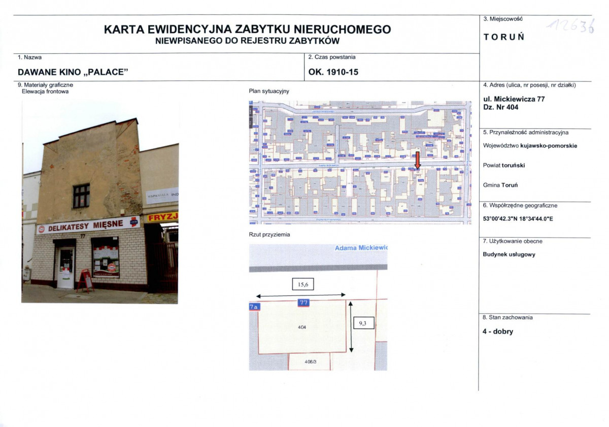KEZN - Karta obiektu niewpisanego do rejestru, skan nr 3