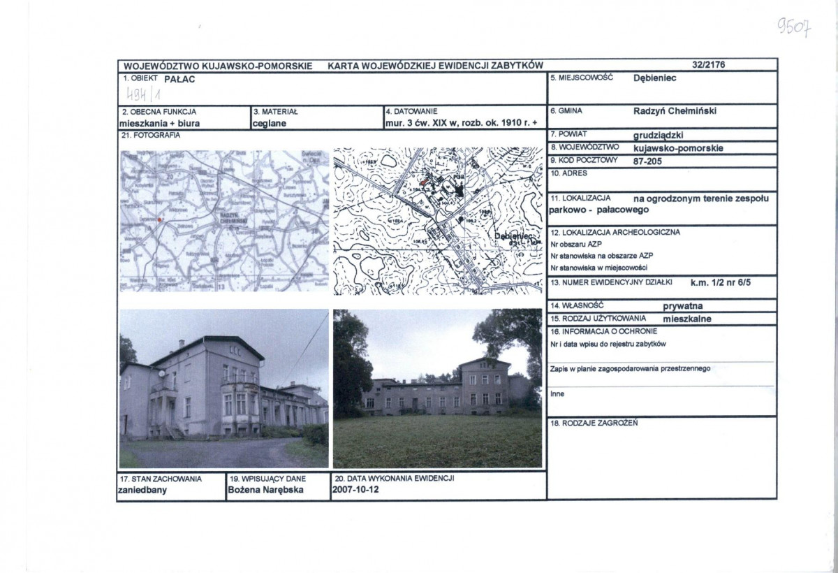 KEZN - Karta obiektu niewpisanego do rejestru, skan nr 1