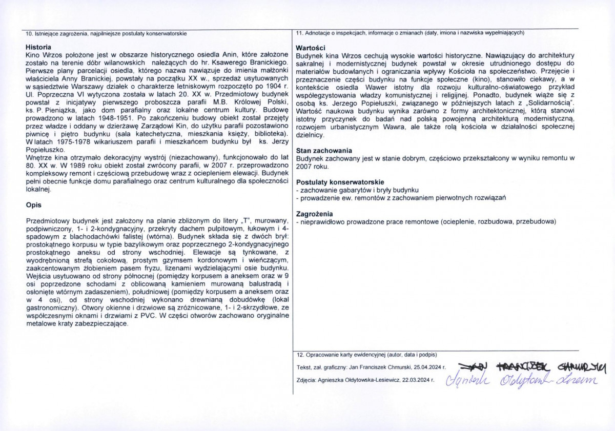 KEZN - Karta obiektu niewpisanego do rejestru, skan nr 2