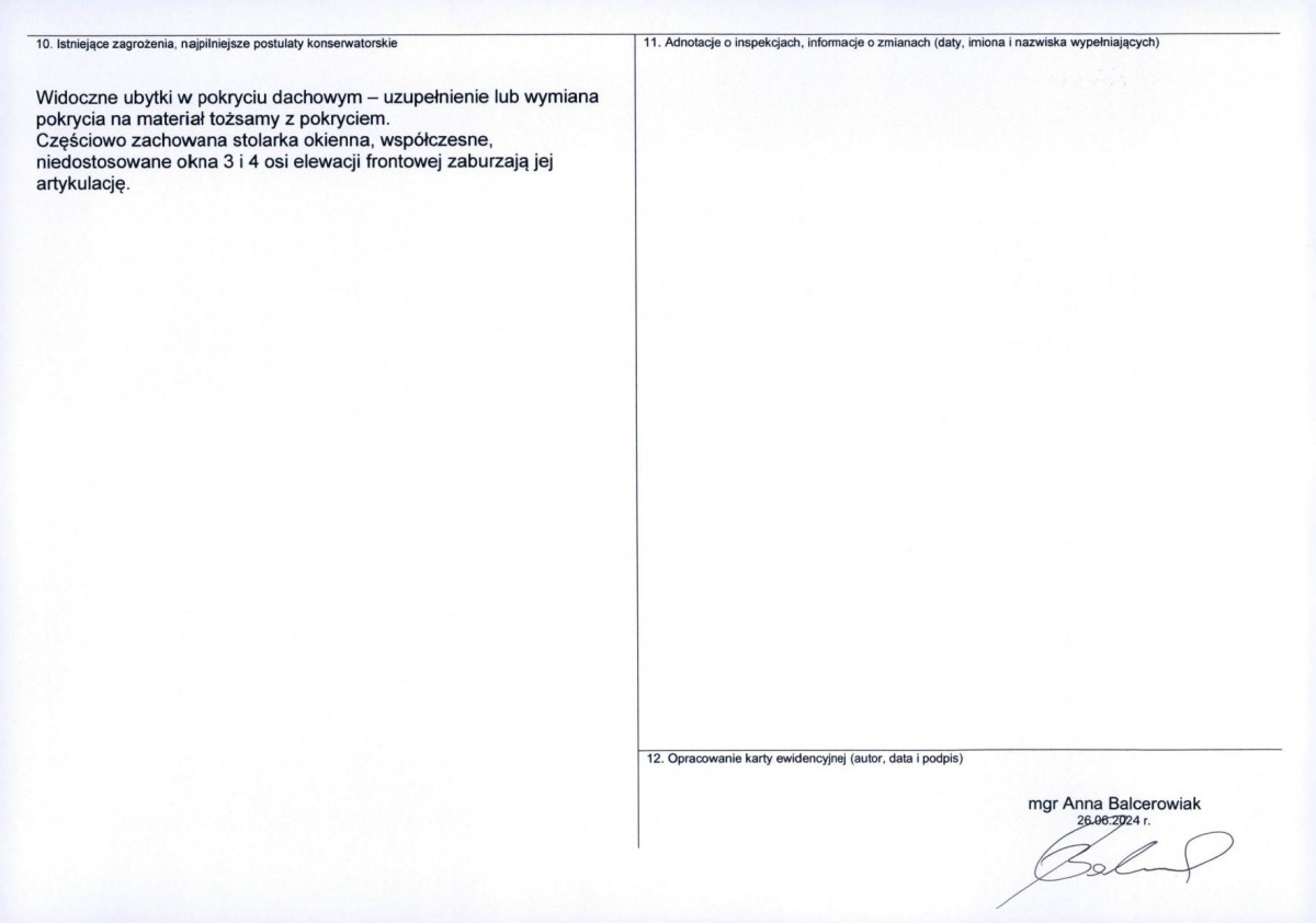 KEZN - Karta obiektu niewpisanego do rejestru, skan nr 2