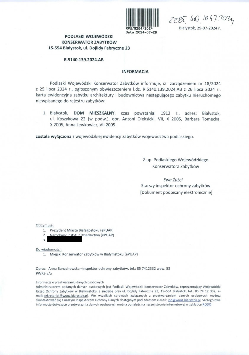 wyl - Wyłączenie z ewidencji, skan nr 1