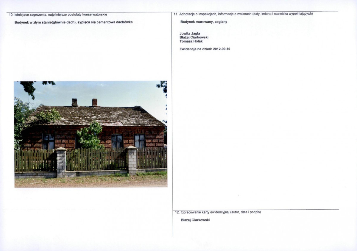 KEZN - Karta obiektu niewpisanego do rejestru, skan nr 2