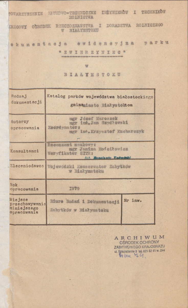 EP - Ewidencja parkowa, skan nr 4