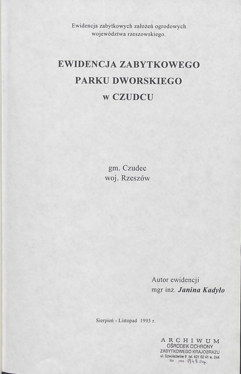 EP - Ewidencja parkowa, skan nr 4