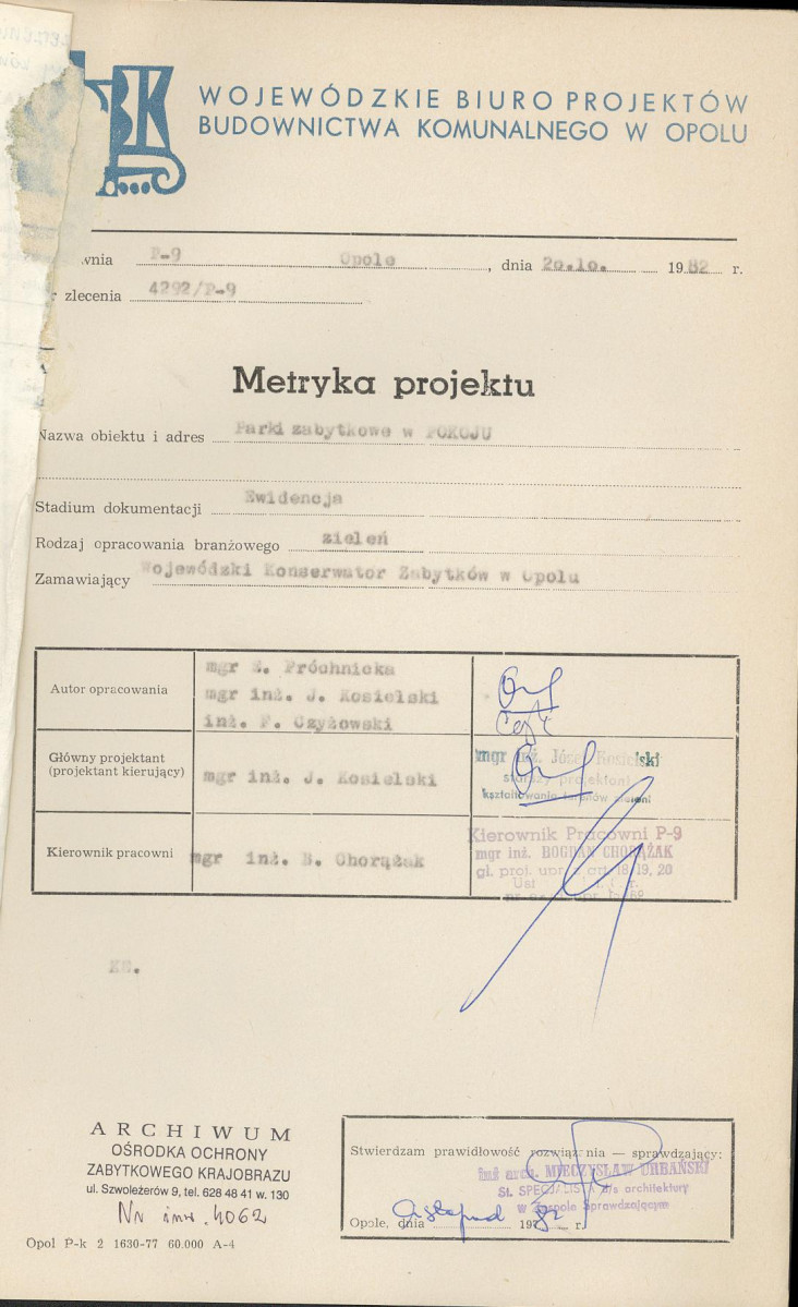 EP - Ewidencja parkowa, skan nr 5