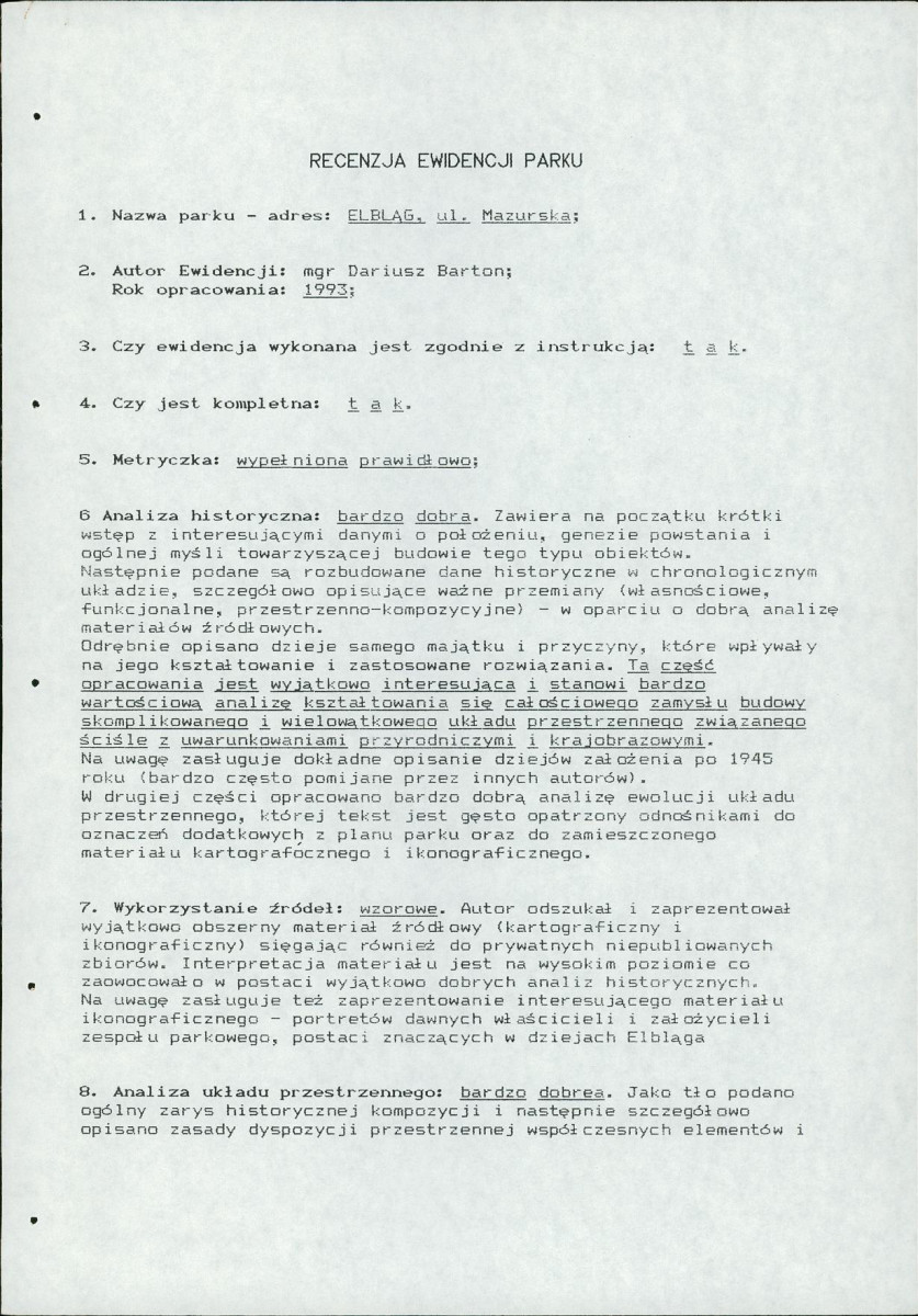 EP - Ewidencja parkowa, skan nr 8