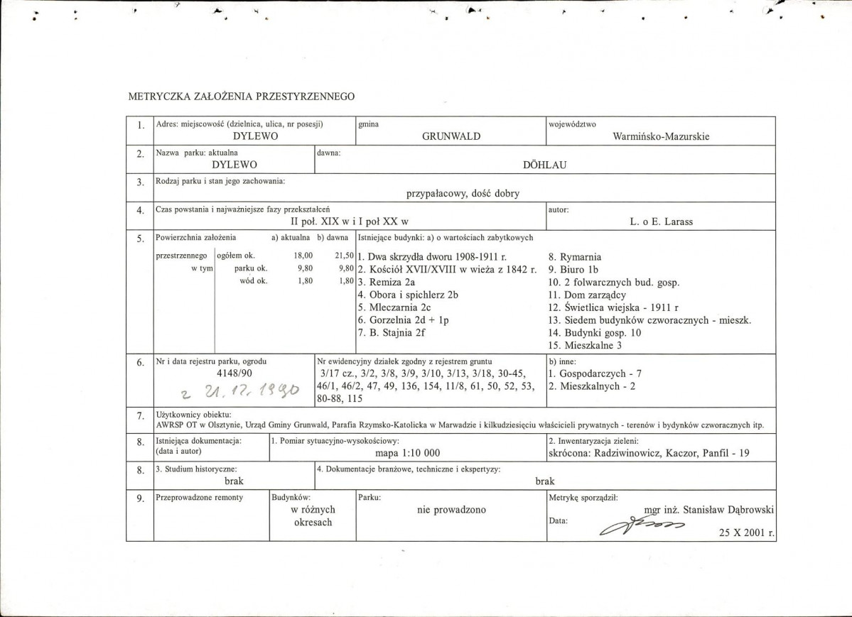 EP - Ewidencja parkowa, skan nr 4