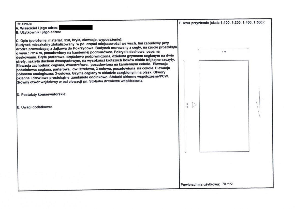 KEZN - Karta obiektu niewpisanego do rejestru, skan nr 2