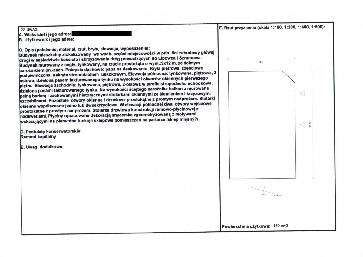 KEZN - Karta obiektu niewpisanego do rejestru, skan nr 2