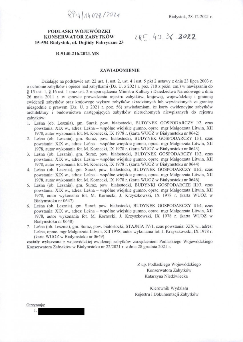 wyl - Wyłączenie z ewidencji, skan nr 1
