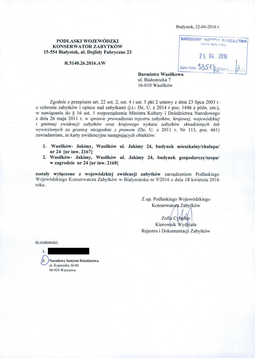 wyl - Wyłączenie z ewidencji, skan nr 1