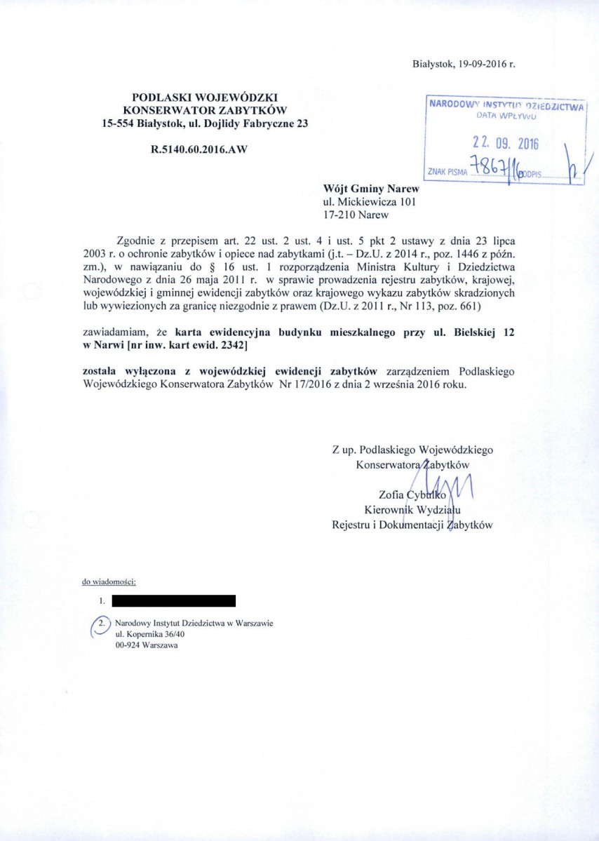 wyl - Wyłączenie z ewidencji, skan nr 1