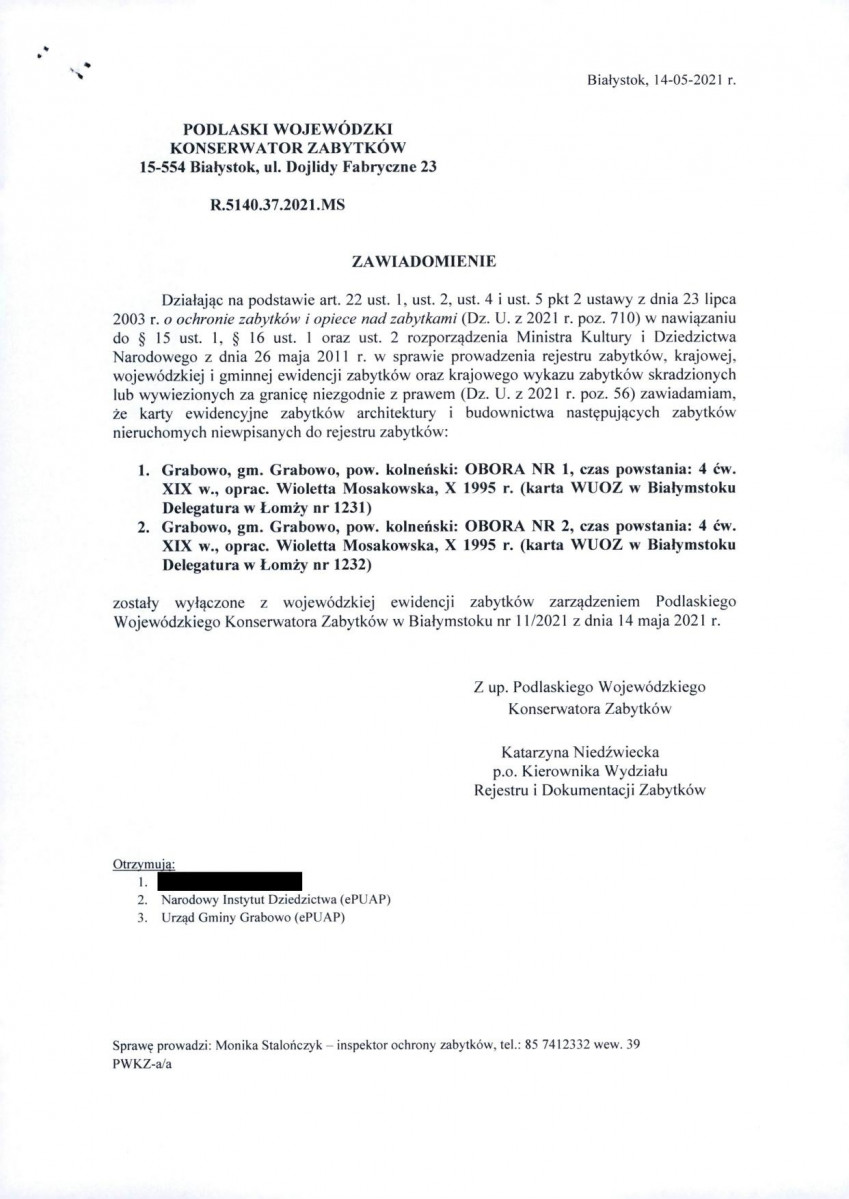 wyl - Wyłączenie z ewidencji, skan nr 1