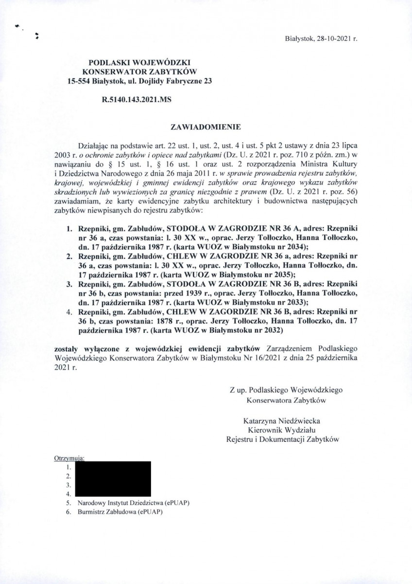 wyl - Wyłączenie z ewidencji, skan nr 1