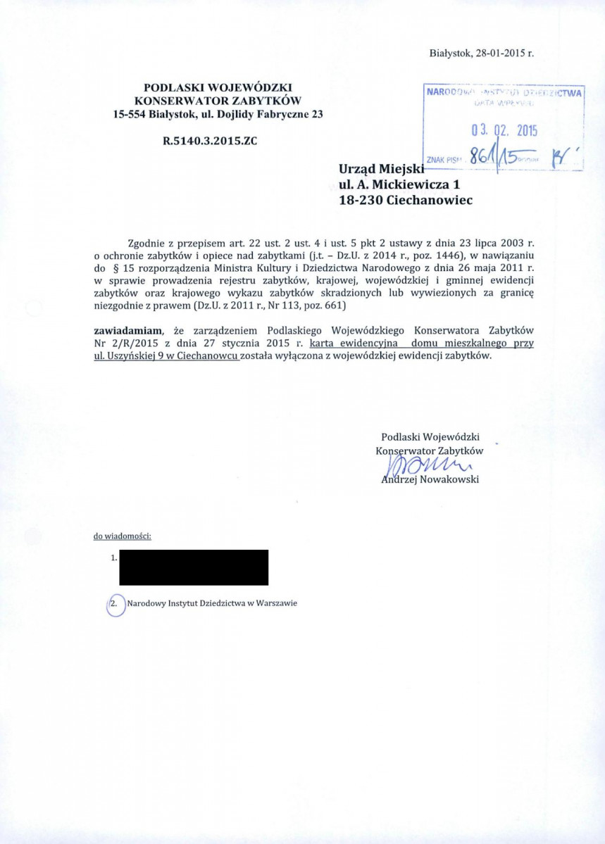 wyl - Wyłączenie z ewidencji, skan nr 1