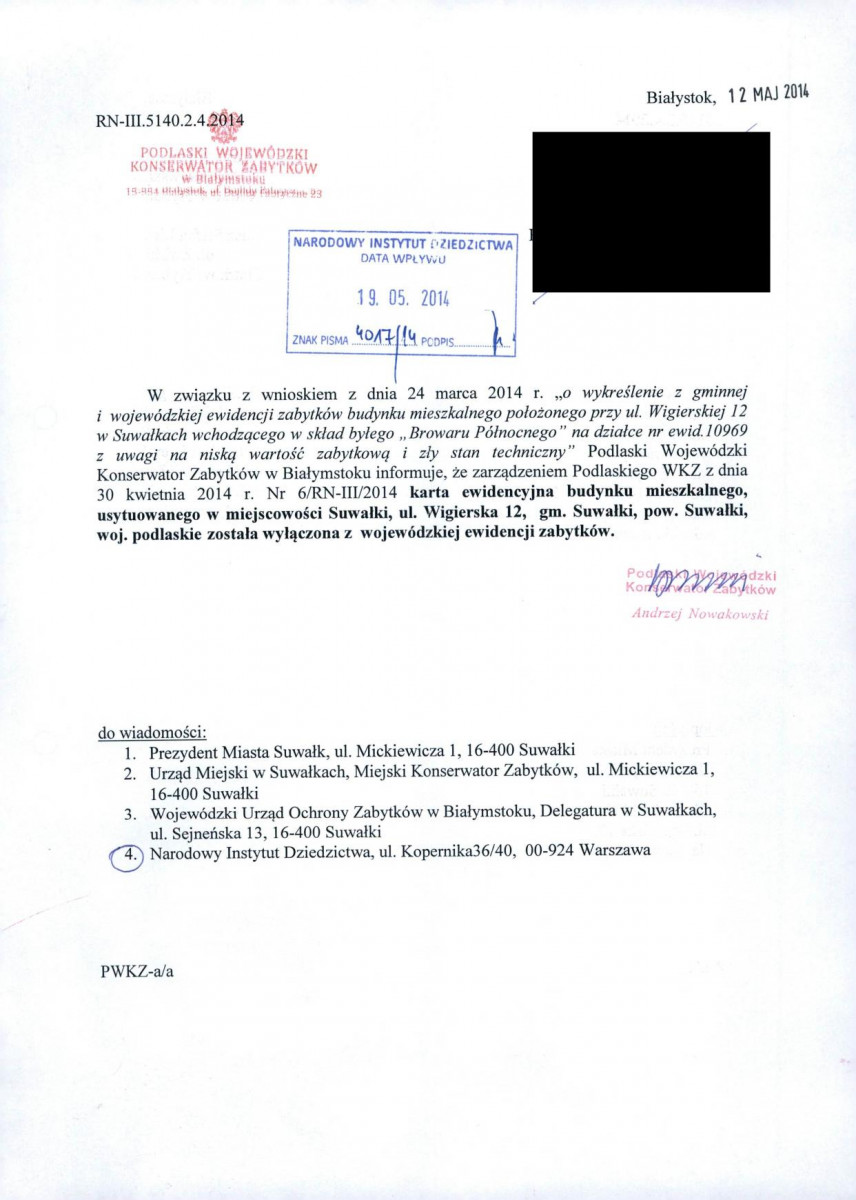 wyl - Wyłączenie z ewidencji, skan nr 1