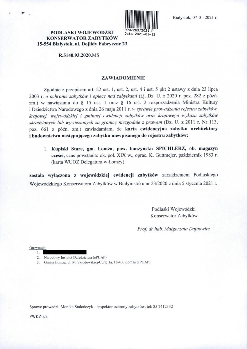wyl - Wyłączenie z ewidencji, skan nr 1