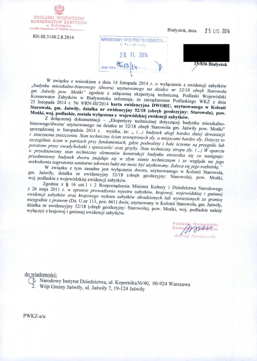 wyl - Wyłączenie z ewidencji, skan nr 1