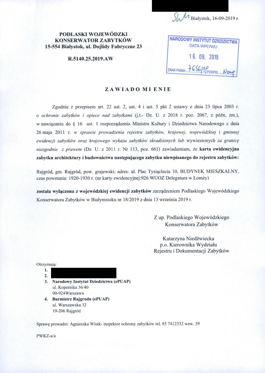 wyl - Wyłączenie z ewidencji, skan nr 1