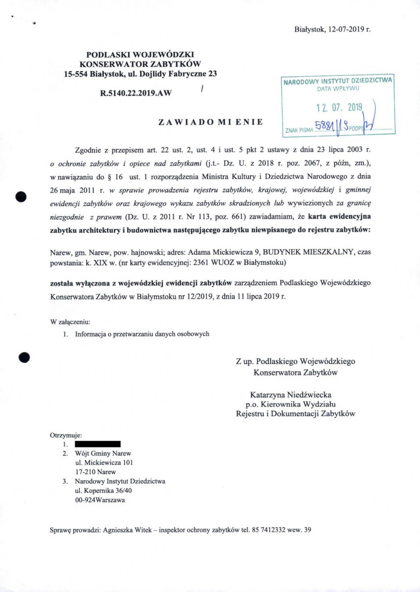 wyl - Wyłączenie z ewidencji, skan nr 1