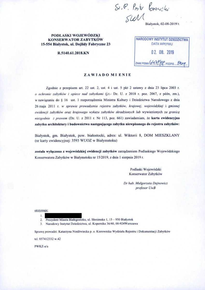 wyl - Wyłączenie z ewidencji, skan nr 1