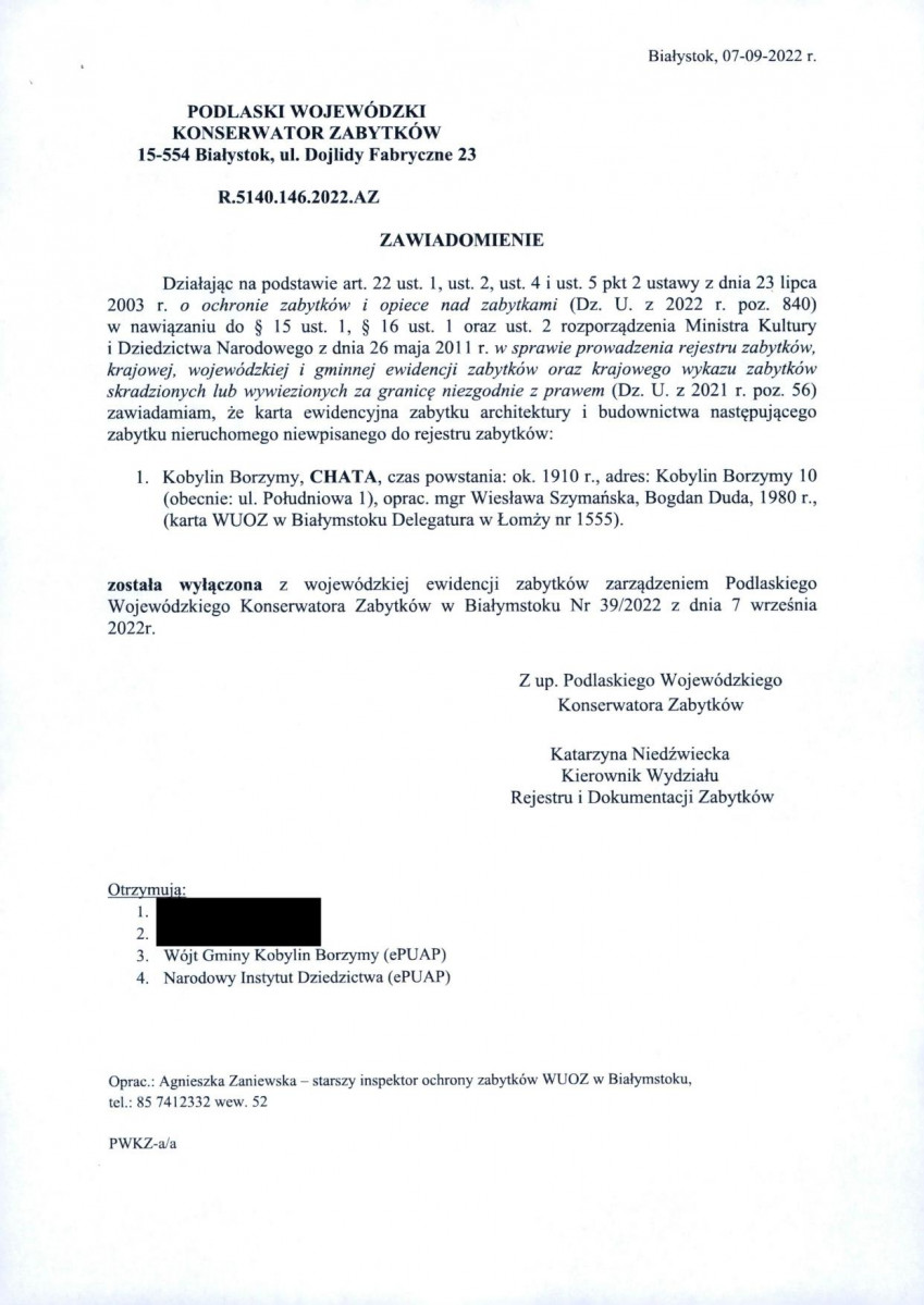 wyl - Wyłączenie z ewidencji, skan nr 1