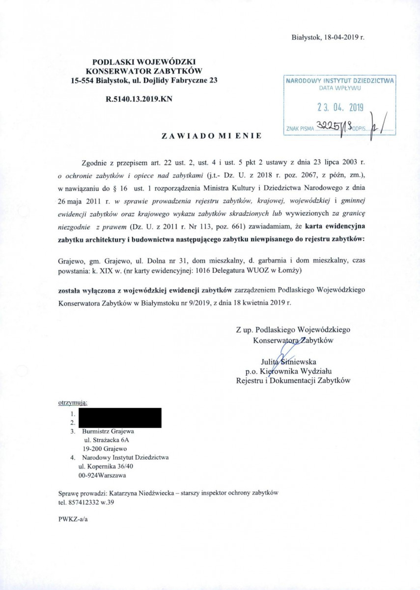 wyl - Wyłączenie z ewidencji, skan nr 1