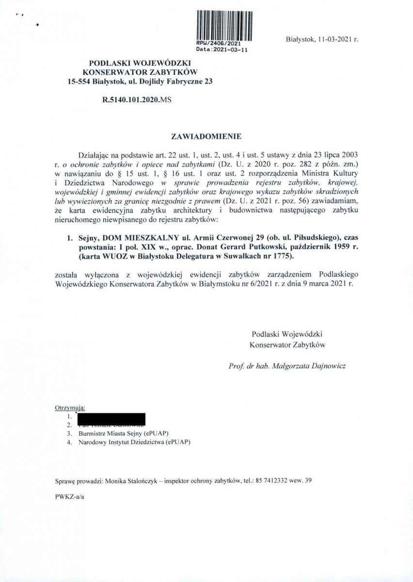 wyl - Wyłączenie z ewidencji, skan nr 1