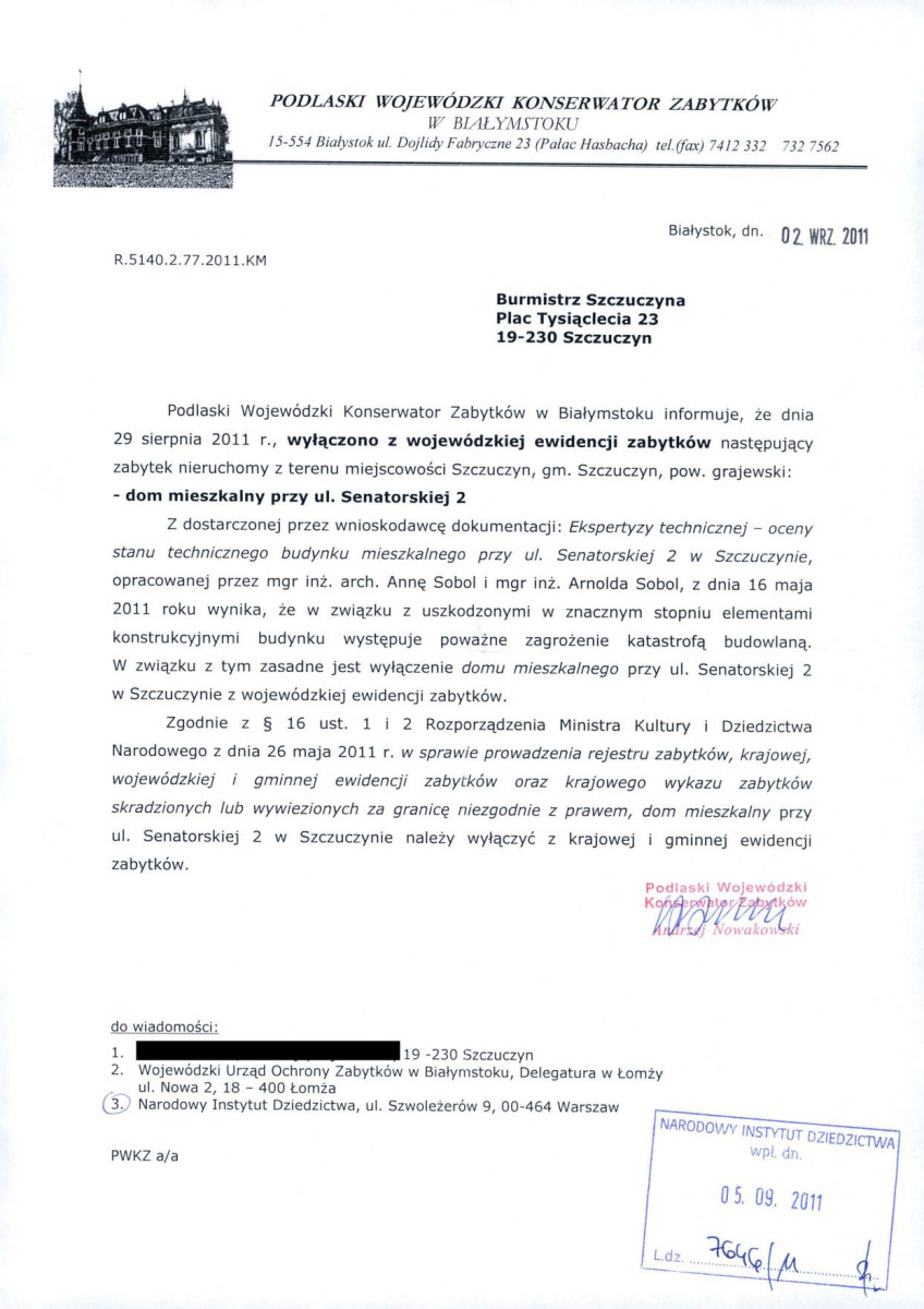 wyl - Wyłączenie z ewidencji, skan nr 1