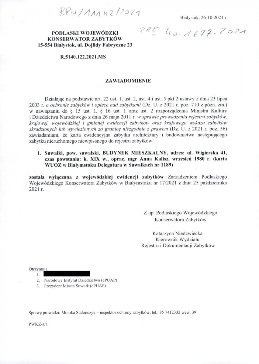 wyl - Wyłączenie z ewidencji, skan nr 1