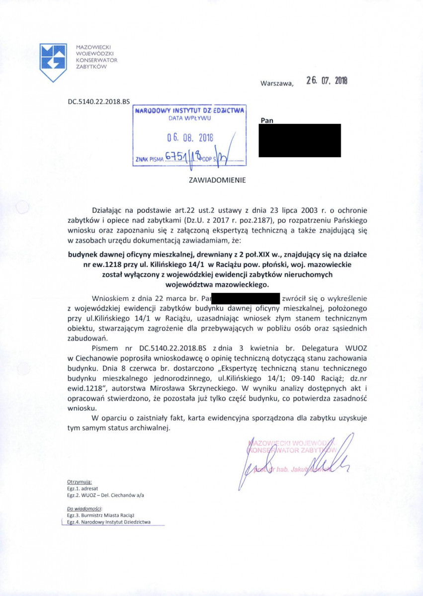 wyl - Wyłączenie z ewidencji, skan nr 1