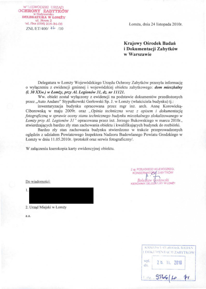 wyl - Wyłączenie z ewidencji, skan nr 1