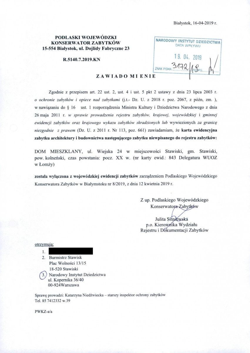wyl - Wyłączenie z ewidencji, skan nr 1