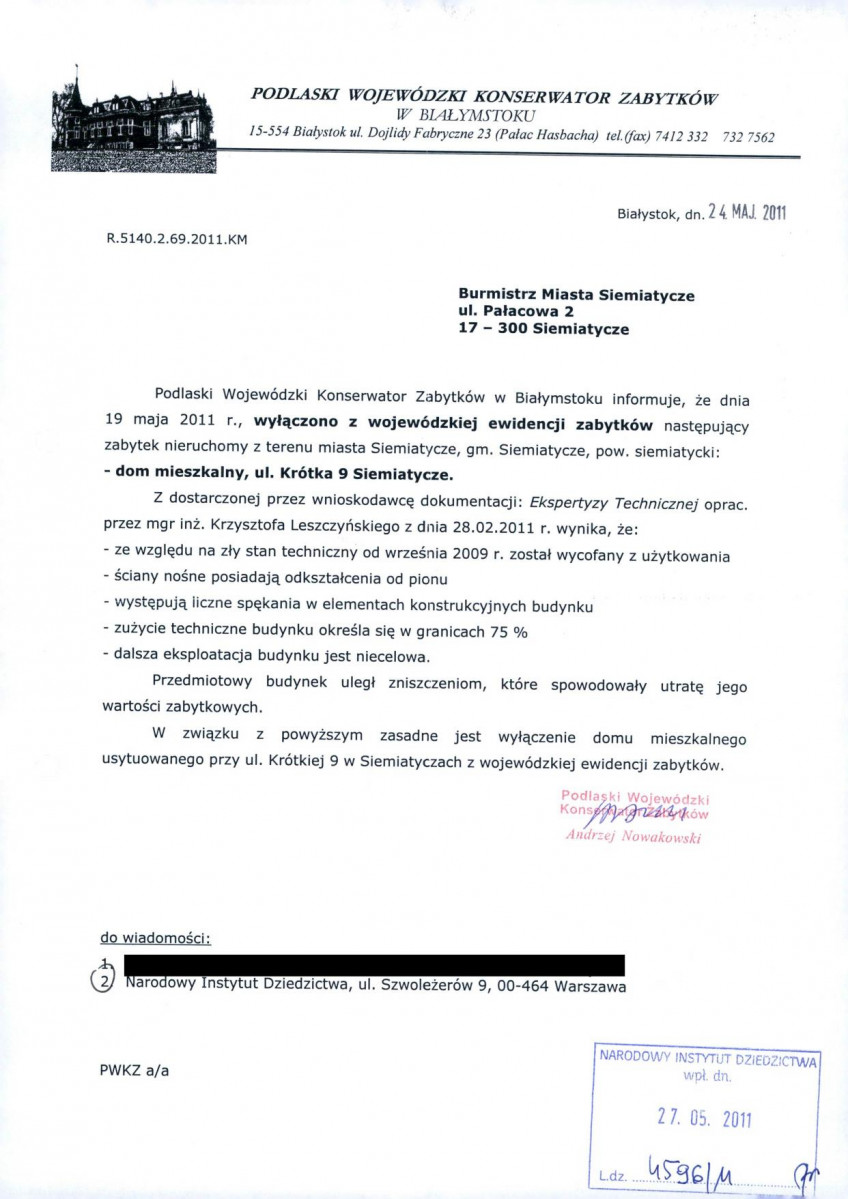 wyl - Wyłączenie z ewidencji, skan nr 1