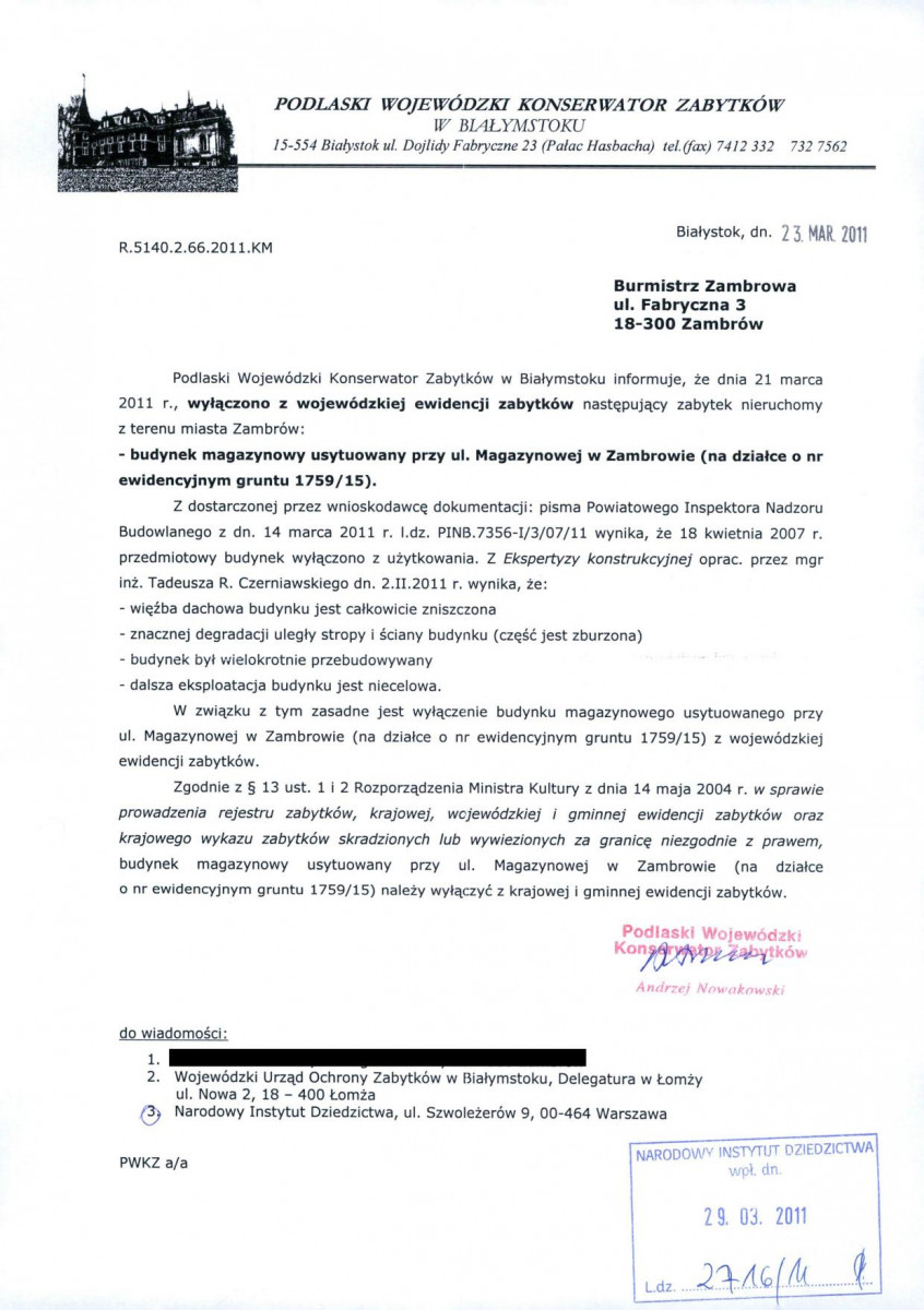 wyl - Wyłączenie z ewidencji, skan nr 1