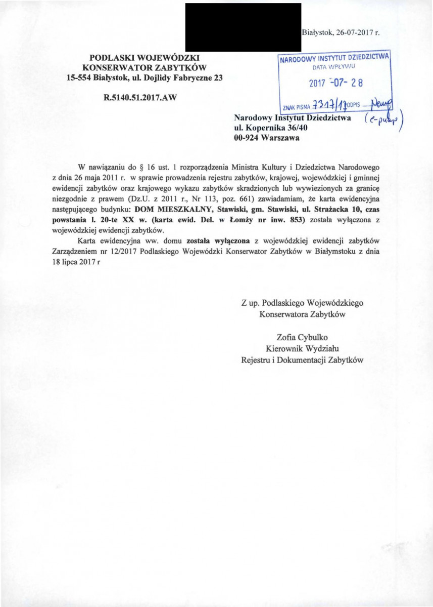 wyl - Wyłączenie z ewidencji, skan nr 1