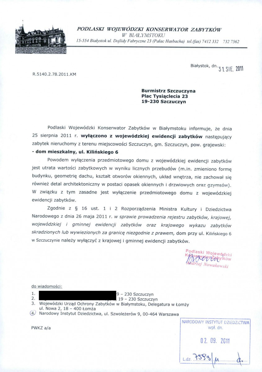 wyl - Wyłączenie z ewidencji, skan nr 1