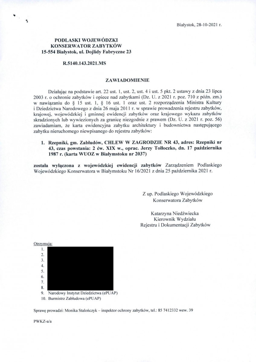 wyl - Wyłączenie z ewidencji, skan nr 1