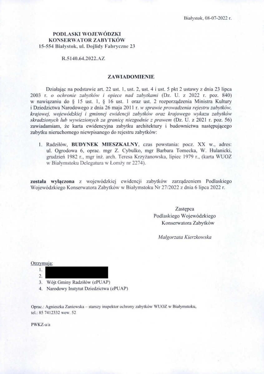 wyl - Wyłączenie z ewidencji, skan nr 1
