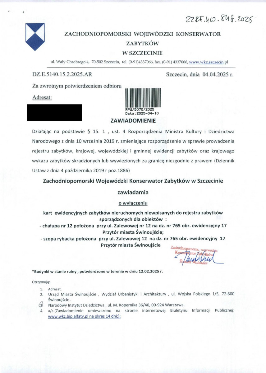 wyl - Wyłączenie z ewidencji, skan nr 1