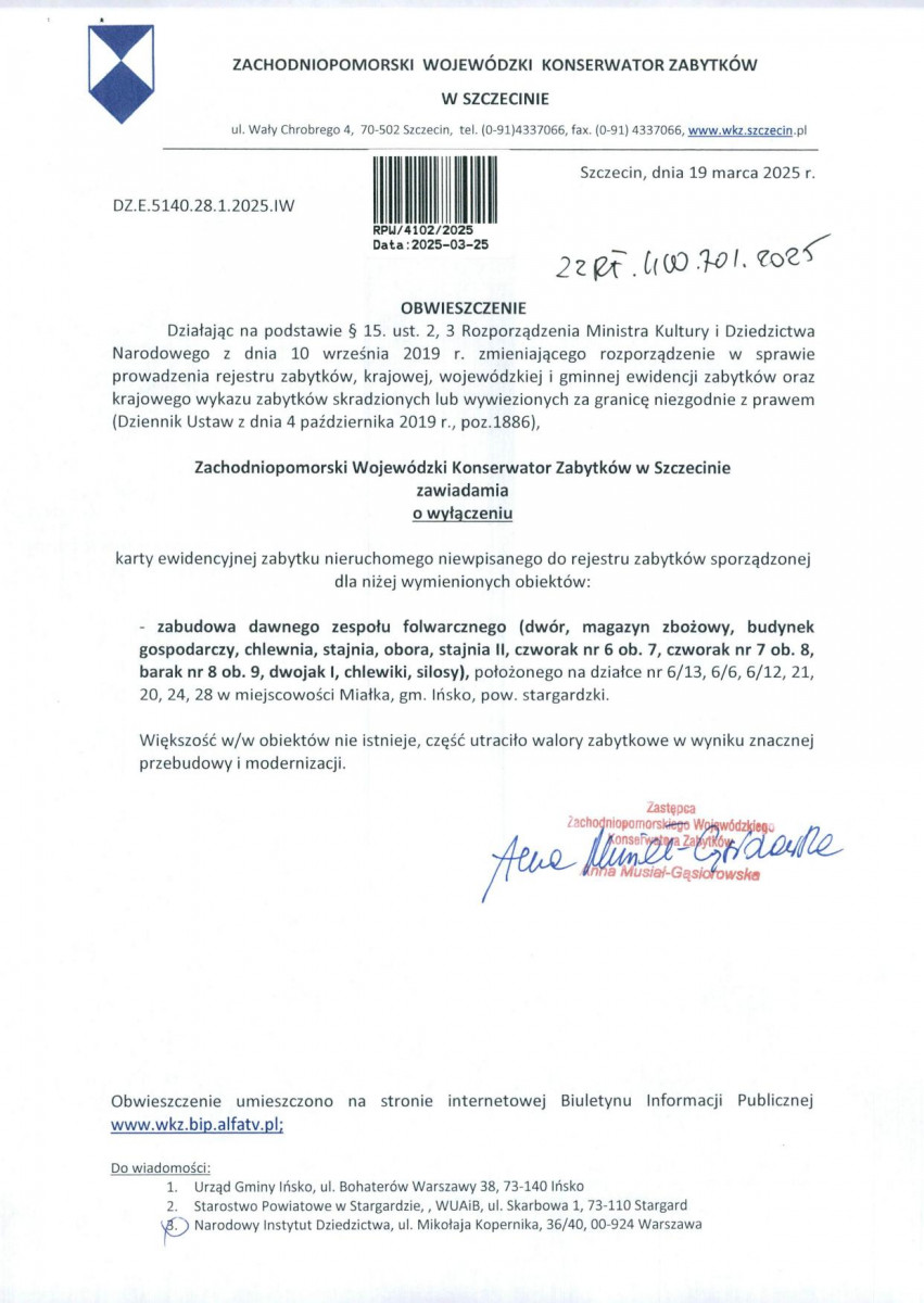 wyl - Wyłączenie z ewidencji, skan nr 1